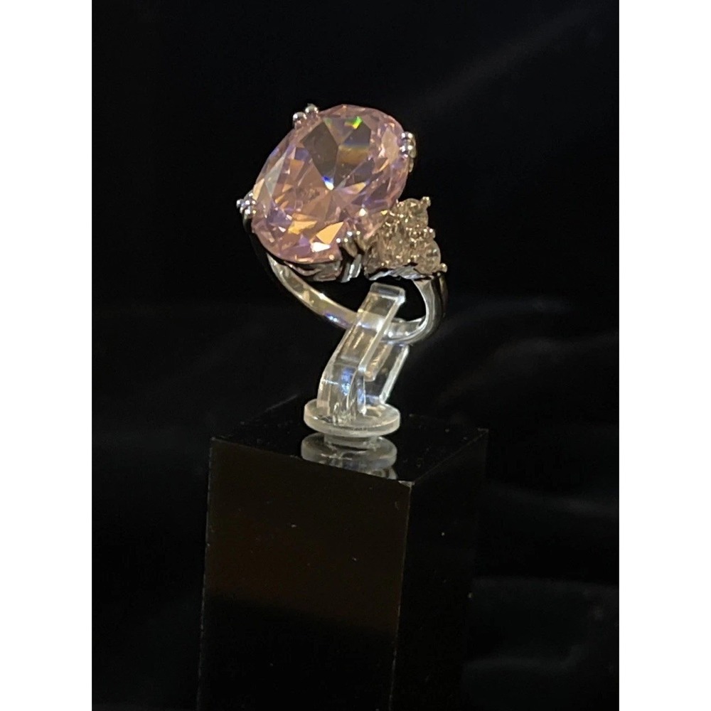 JTV CFJ 9.25 Sterling Silver Pink Morganite Size 5.25